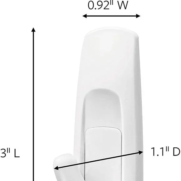 Command General Purpose Hooks Medium 3 lb Cap White 2 Hooks and 4 Strips/Pack - Picture 7 of 7